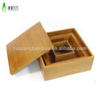 Multi function fine bamboo wood storage box for home