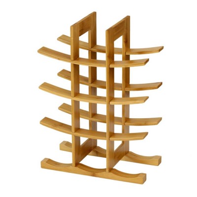 4 tier bamboo wood red wine rack, free standing wine holder