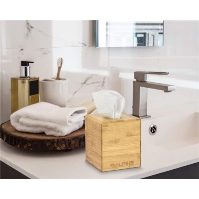 square bamboo utility tissue box for hotel, restaurant, home