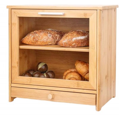 Bamboo Bread Cake Storage Box with Lids