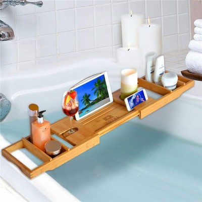 bamboo bath caddy tray wooden bathroom accessories tray hotel bath amenities organizer