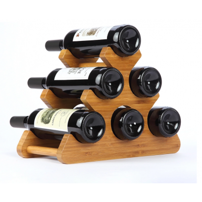 Countertop bamboo wine rack display rack