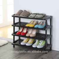 Household PP Plastic 4 Layers Rectangle Detachable Plastic Shoe Rack