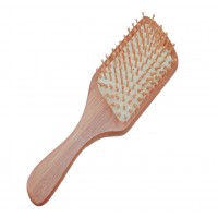 Wholesale natural wood premium quality bamboo hairbrush detangling wave long paddle scalp comb hair brush