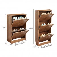 Bamboo Wooden Entrance Space Saver Shoe Footwear Cupboard Rotating Storage Rack Organizer Cabinet Furniture