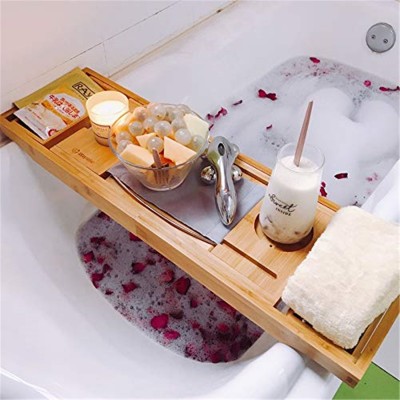 Wholesale bathtub caddy extendable bamboo bath tray