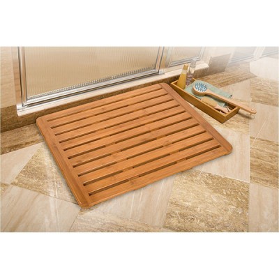 Wholesale custom storage rack bamboo bath shower mat